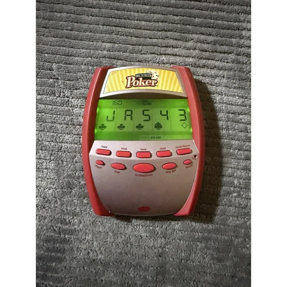 Radica Big Screen Poker Electronic Handheld Game 2005 Travel LCD TESTED & WORKS